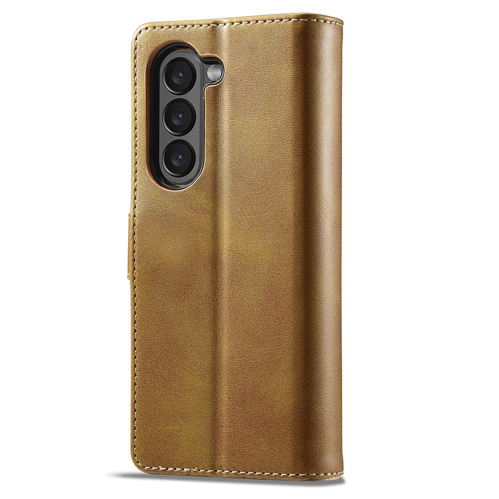 LC.IMEEKE For Samsung Galaxy Z Fold5 5G Wallet Leather Phone Case Stand Calf Texture Phone Cover