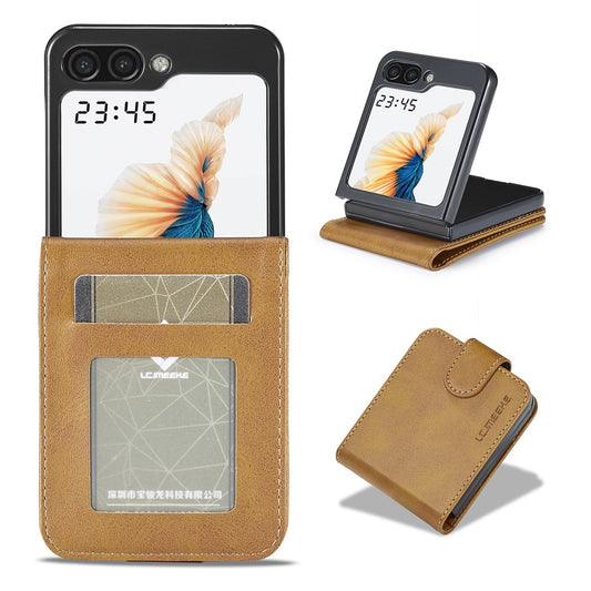 Galaxy Z Flip5 5G – Wallet-Handyhülle aus PU-Leder und TPU, mit Ständer, mit Kartenfach