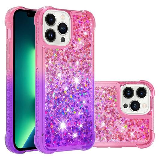 iPhone 15 Pro Max Glitter-Hülle – Farbverlauf mit funkelndem Puder