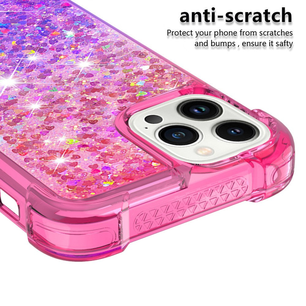 iPhone 15 Pro Max Glitter-Hülle – Farbverlauf mit funkelndem Puder