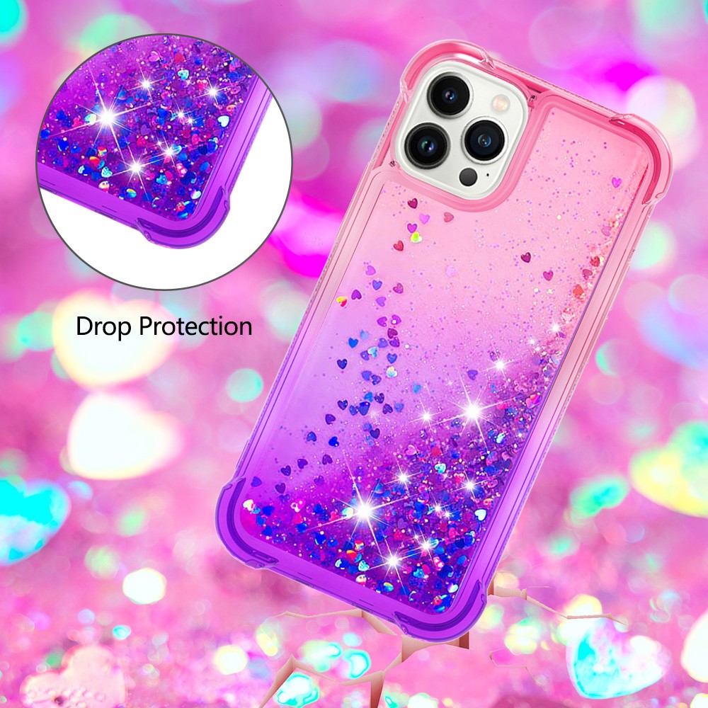 iPhone 15 Pro Max Glitter-Hülle – Farbverlauf mit funkelndem Puder