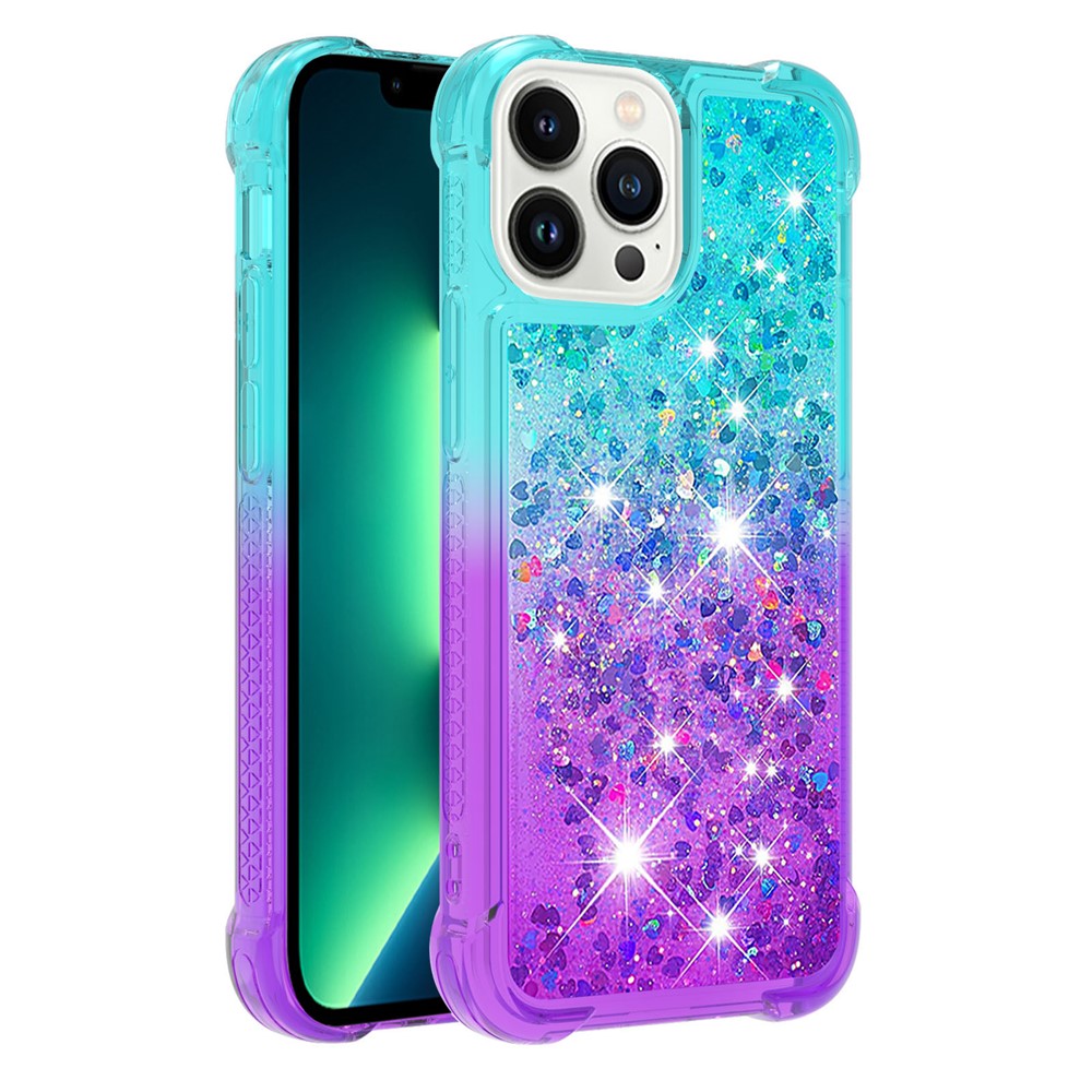 iPhone 15 Pro Max Glitter-Hülle – Farbverlauf mit funkelndem Puder