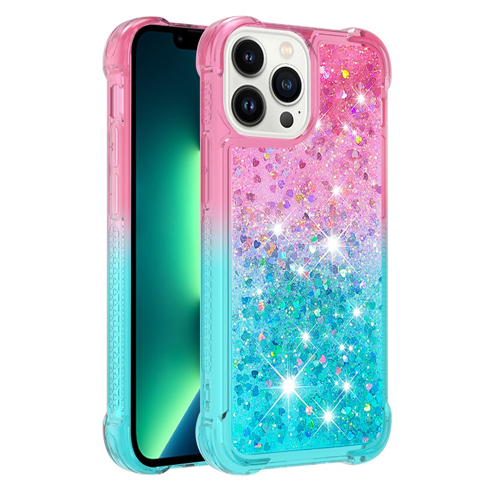 iPhone 15 Pro Max Glitter-Hülle – Farbverlauf mit funkelndem Puder