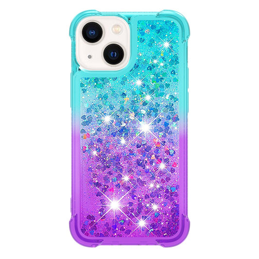 iPhone 15 Plus Glitter-Hülle – Farbverlauf mit funkelndem Puder