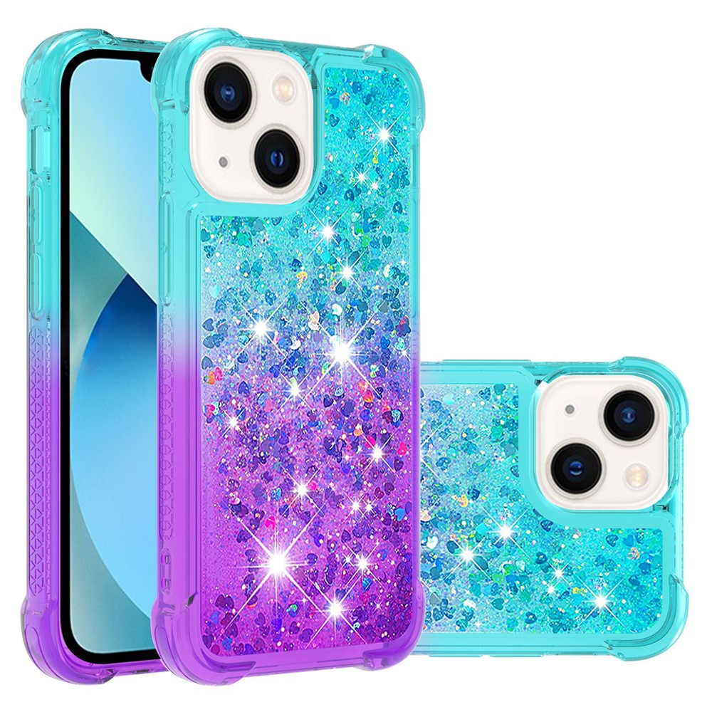 iPhone 15 Plus Glitter-Hülle – Farbverlauf mit funkelndem Puder