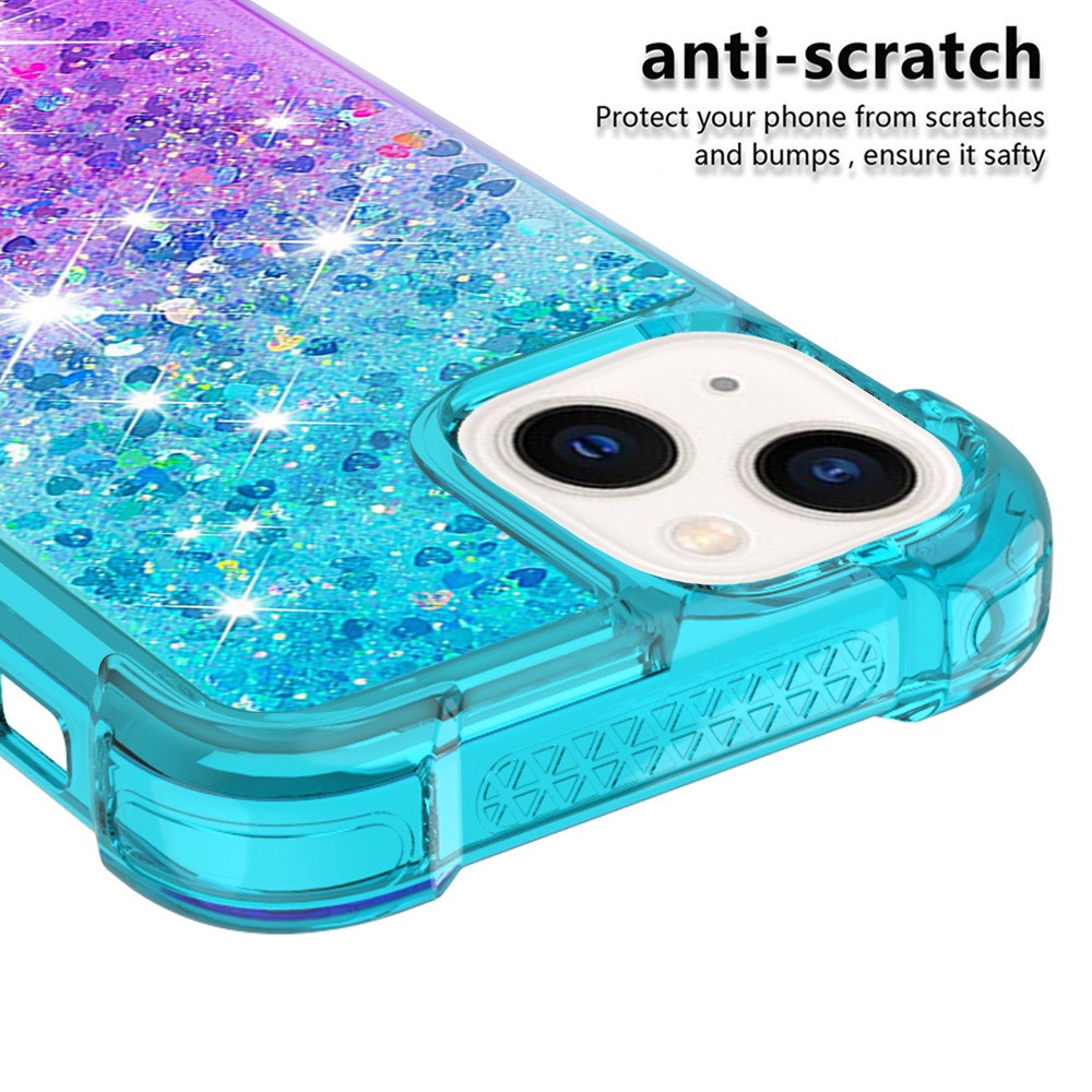iPhone 15 Plus Glitter-Hülle – Farbverlauf mit funkelndem Puder