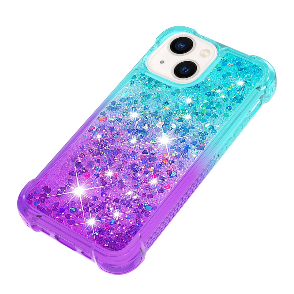 iPhone 15 Plus Glitter-Hülle – Farbverlauf mit funkelndem Puder
