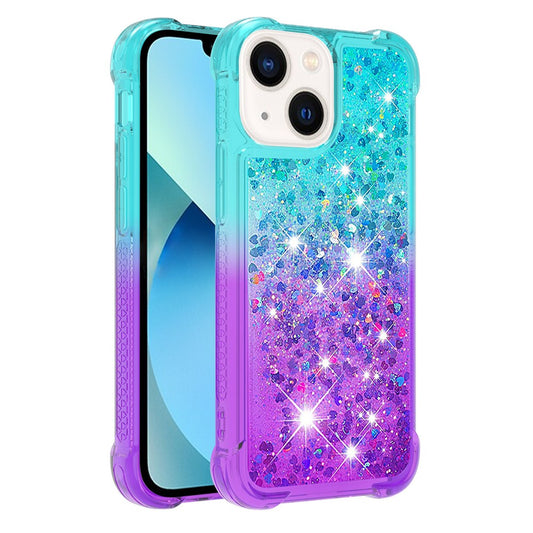 iPhone 15 Glitter-Hülle – Farbverlauf mit funkelndem Puder
