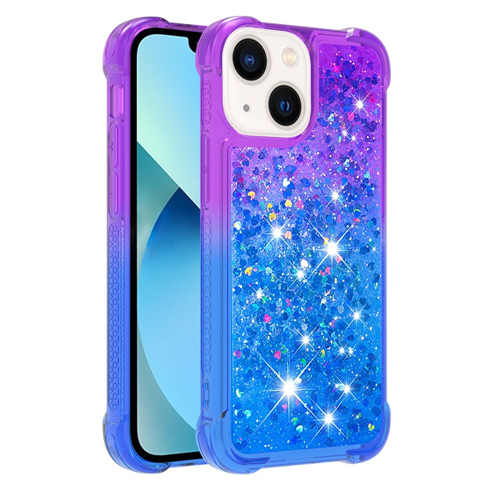iPhone 15 Glitter-Hülle – Farbverlauf mit funkelndem Puder