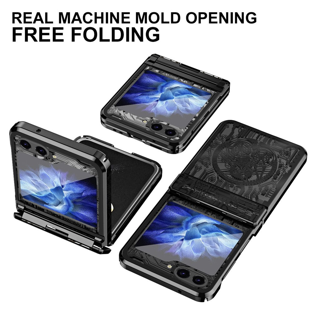 Galaxy Z Flip5 5G Mechanical Legend Series Schutzhülle – Robust, mit Schutzfolie aus gehärtetem Glas