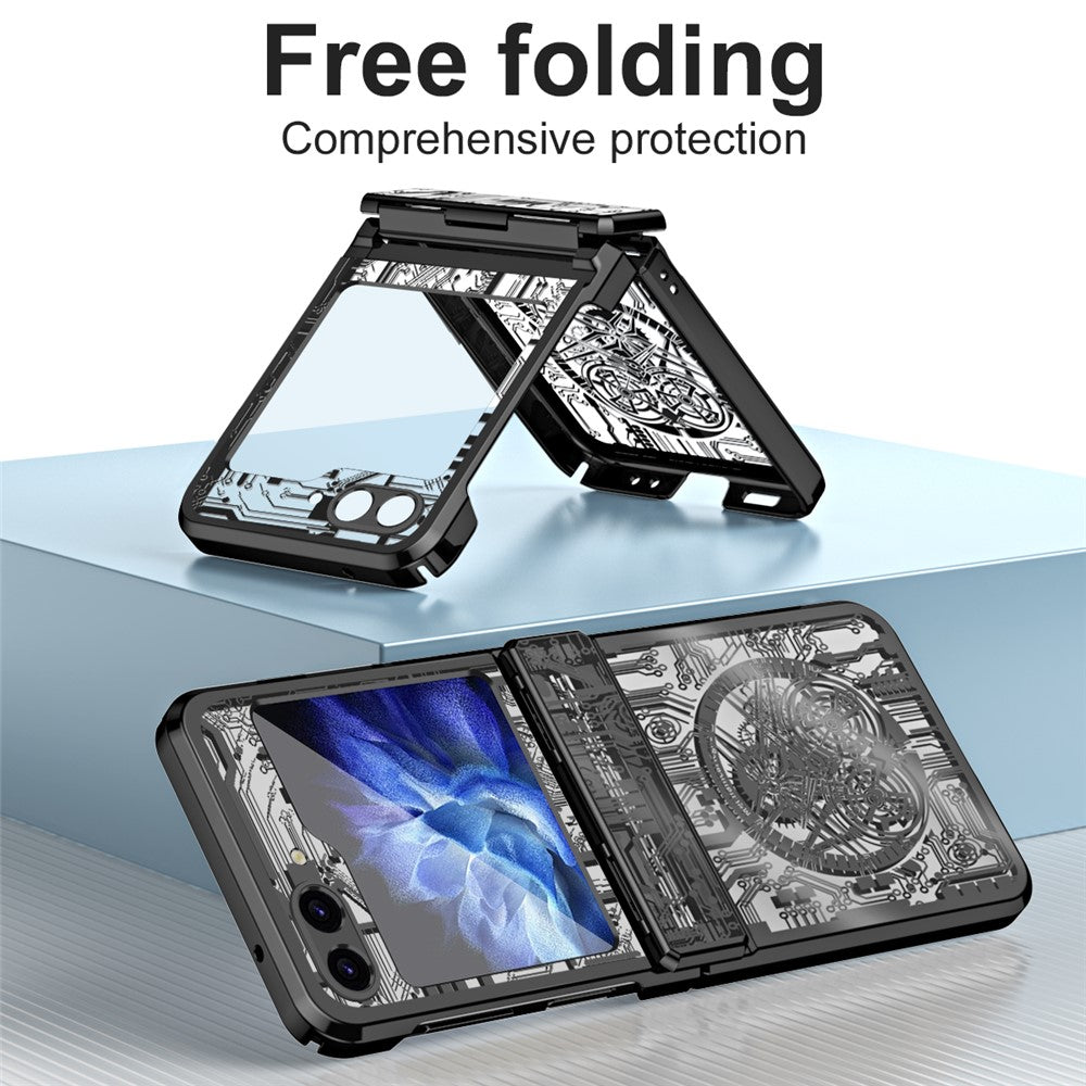Galaxy Z Flip5 5G Mechanical Legend Series Schutzhülle – Robust, mit Schutzfolie aus gehärtetem Glas