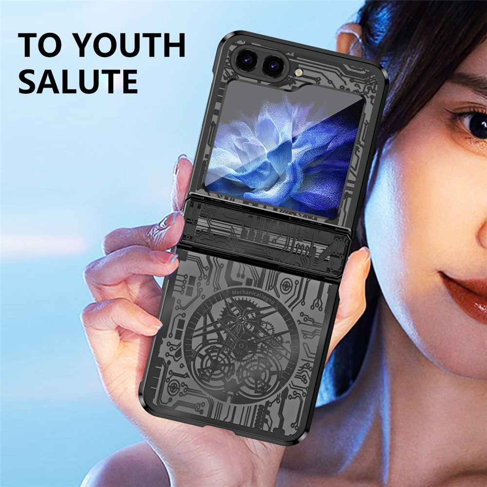 Galaxy Z Flip5 5G Mechanical Legend Series Schutzhülle – Robust, mit Schutzfolie aus gehärtetem Glas