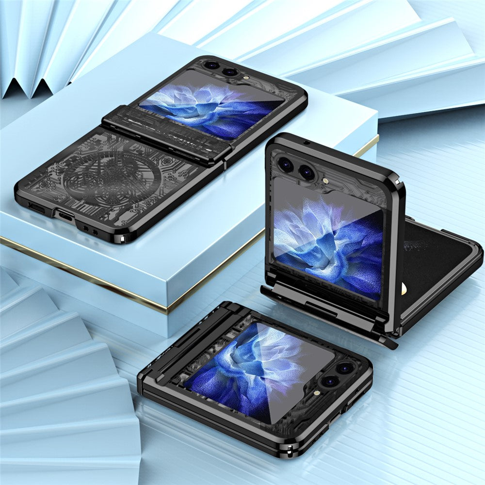 Galaxy Z Flip5 5G Mechanical Legend Series Schutzhülle – Robust, mit Schutzfolie aus gehärtetem Glas
