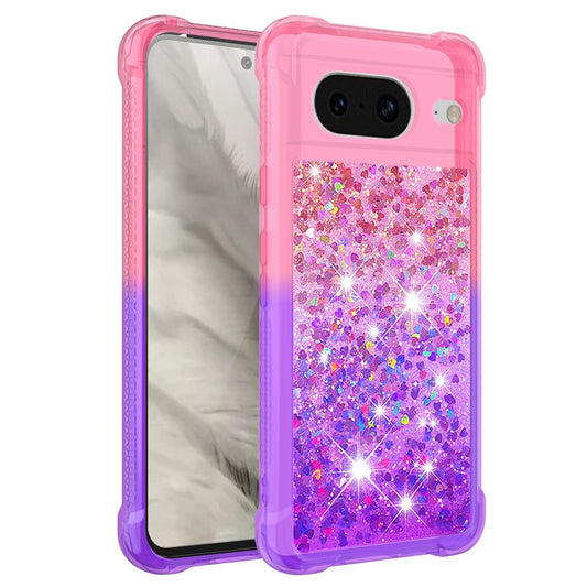 Pixel 8 Glitter-Hülle – Farbverlauf mit funkelndem Puder
