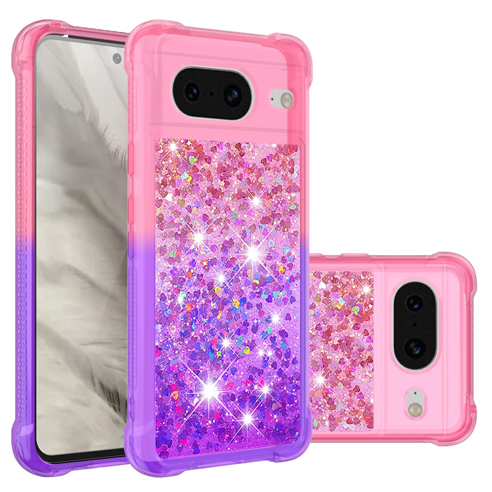 Pixel 8 Glitter-Hülle – Farbverlauf mit funkelndem Puder