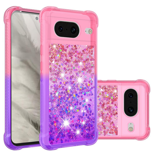 Pixel 8 Glitter-Hülle – Farbverlauf mit funkelndem Puder