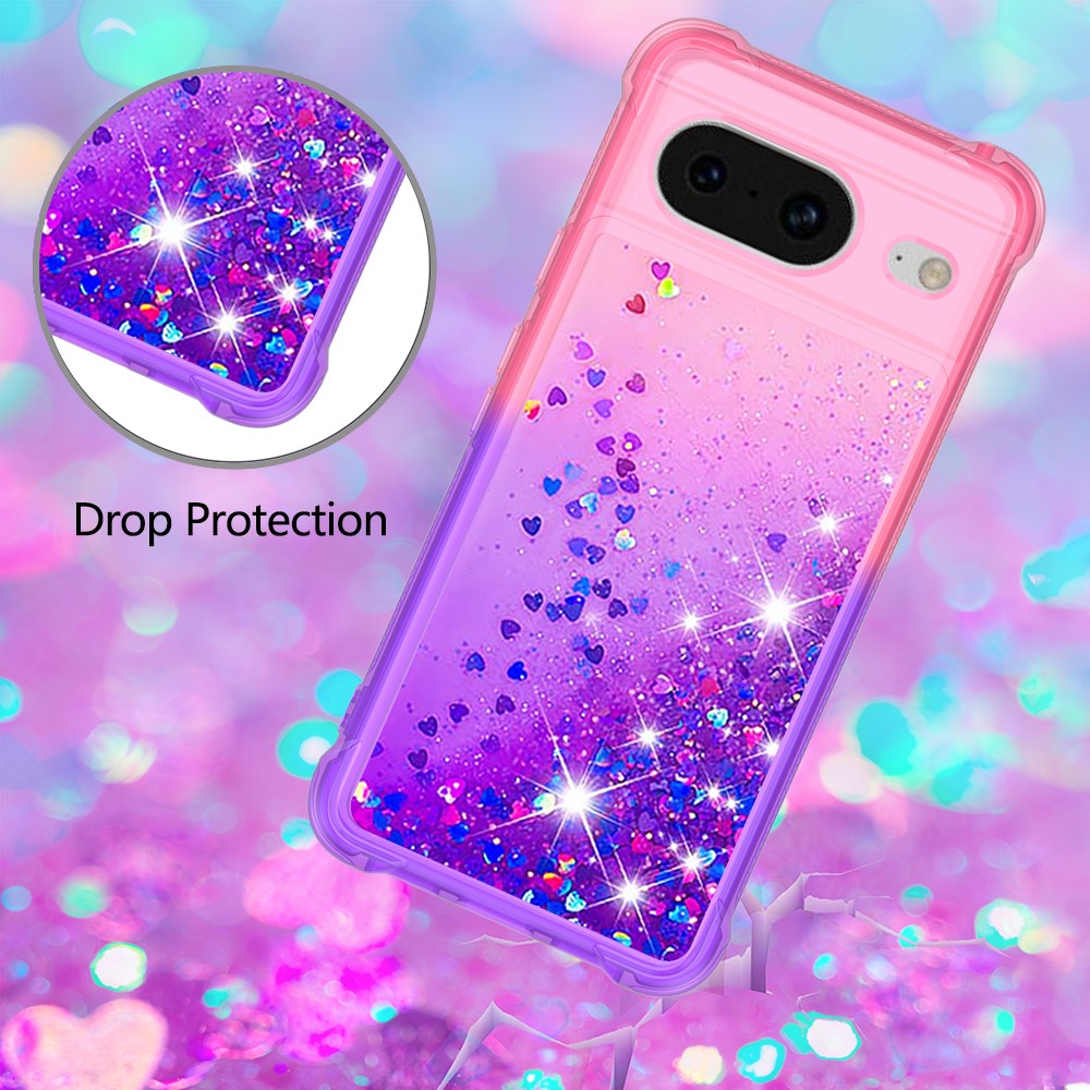 Pixel 8 Glitter-Hülle – Farbverlauf mit funkelndem Puder