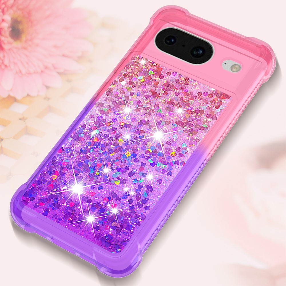 Pixel 8 Glitter-Hülle – Farbverlauf mit funkelndem Puder