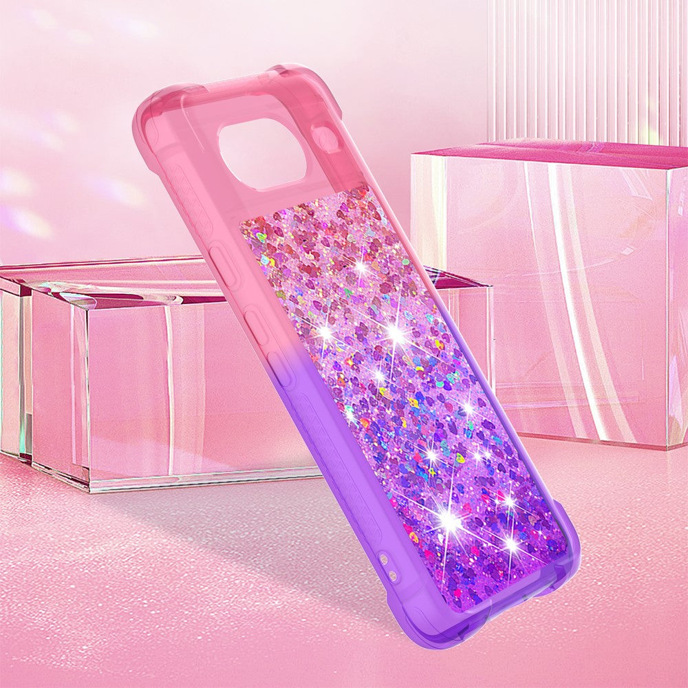 Pixel 8 Glitter-Hülle – Farbverlauf mit funkelndem Puder