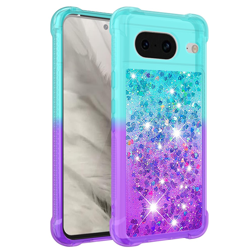 Pixel 8 Glitter-Hülle – Farbverlauf mit funkelndem Puder