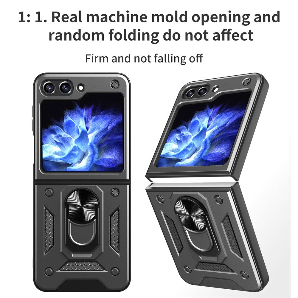 Kickstand Phone Case for Samsung Galaxy Z Flip5 5G , PC+TPU Magnetic Car Mount Phone Cover