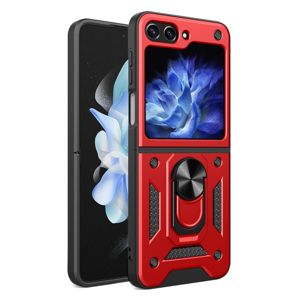 Kickstand Phone Case for Samsung Galaxy Z Flip5 5G , PC+TPU Magnetic Car Mount Phone Cover