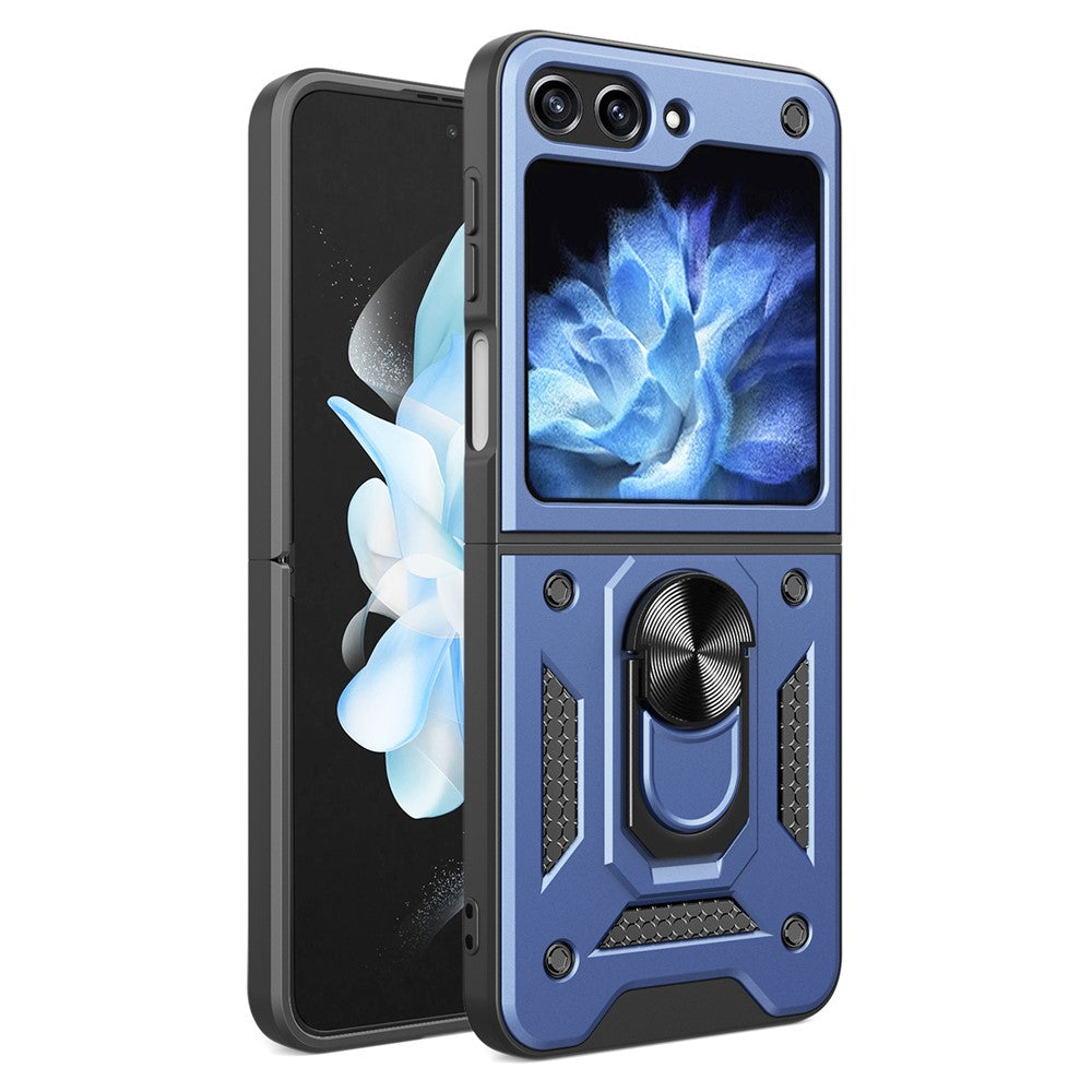 Kickstand Phone Case for Samsung Galaxy Z Flip5 5G , PC+TPU Magnetic Car Mount Phone Cover