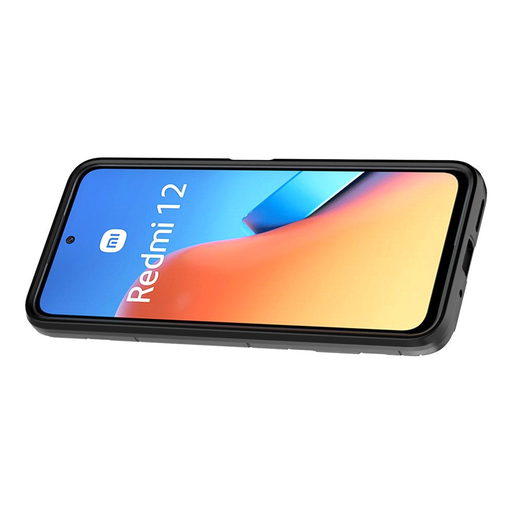 For Xiaomi Redmi 12 4G Drop-Proof Shell Ring Holder Kickstand Protective Cover TPU + PC Phone Case