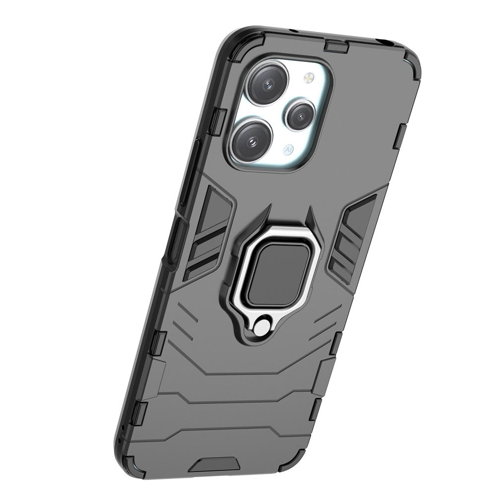 For Xiaomi Redmi 12 4G Drop-Proof Shell Ring Holder Kickstand Protective Cover TPU + PC Phone Case