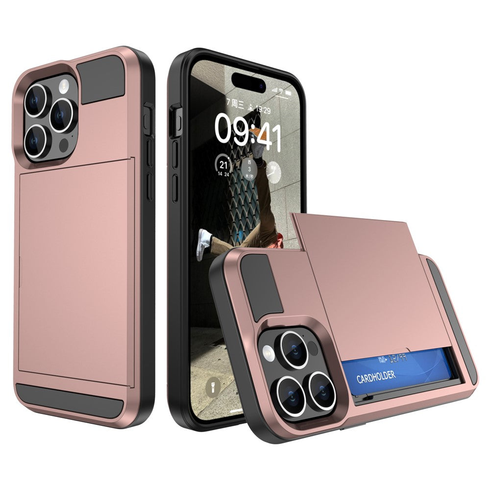 iPhone 15 Plus Schiebekartensteckplatz-Hülle – Mit Kratzfestem Design