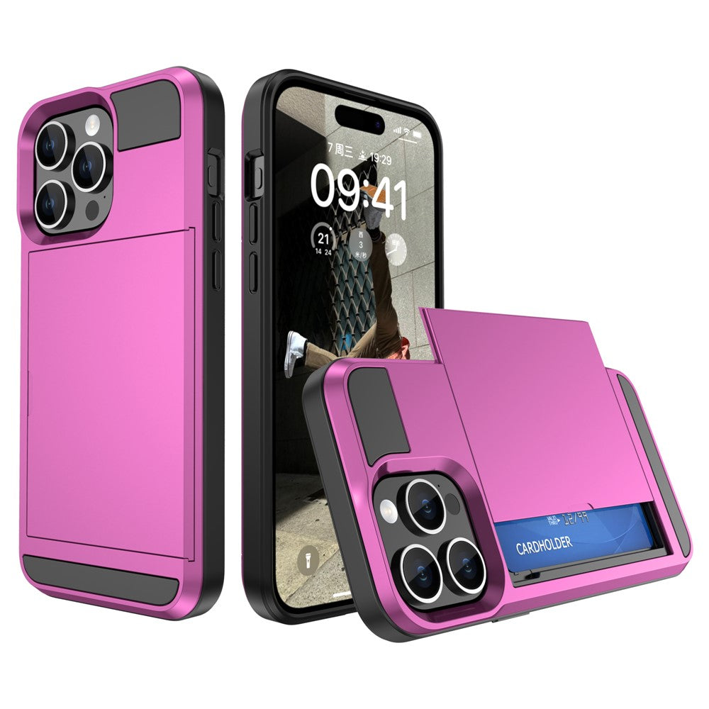 iPhone 15 Plus Schiebekartensteckplatz-Hülle – Mit Kratzfestem Design