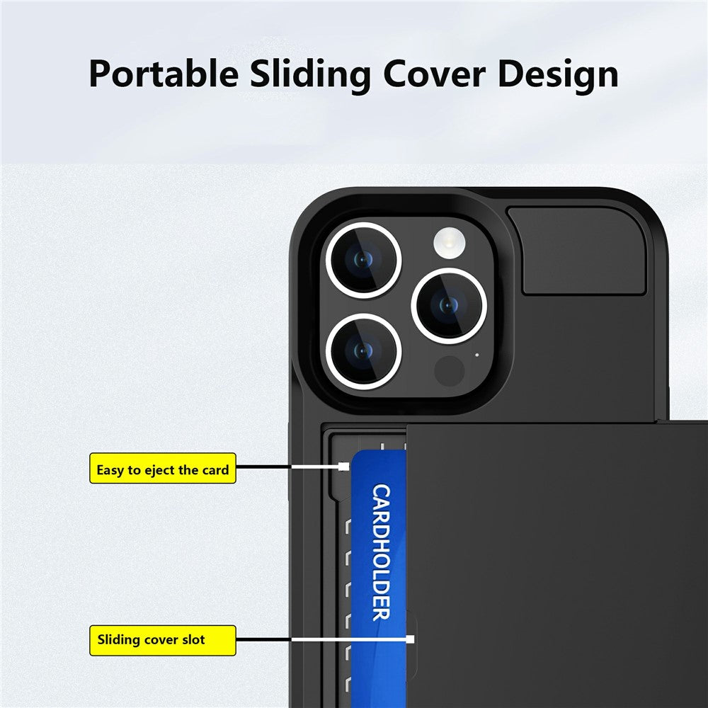 iPhone 15 Pro Max Schiebekartensteckplatz-Hülle – Mit Kratzfestem Design