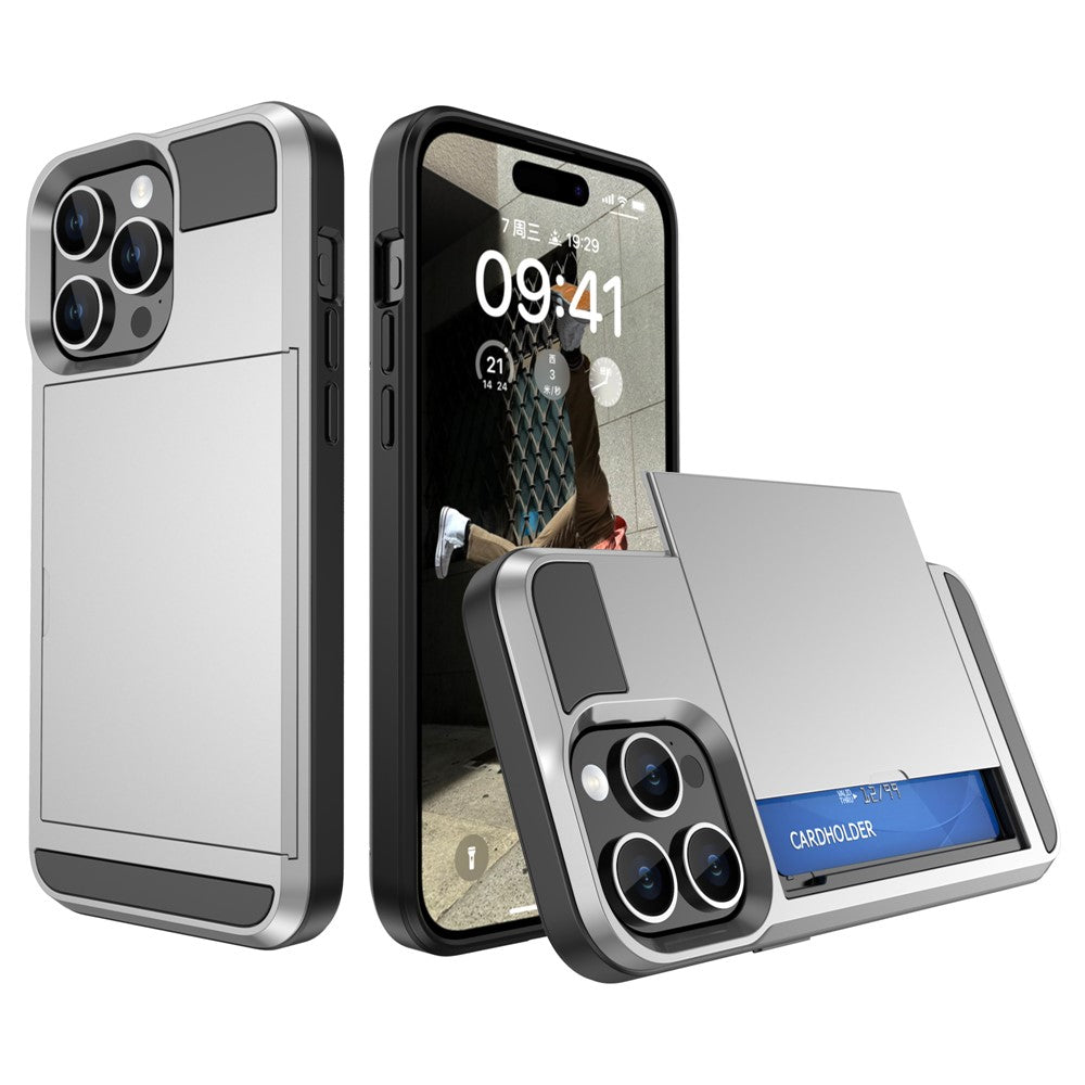 iPhone 15 Pro Max Schiebekartensteckplatz-Hülle – Mit Kratzfestem Design