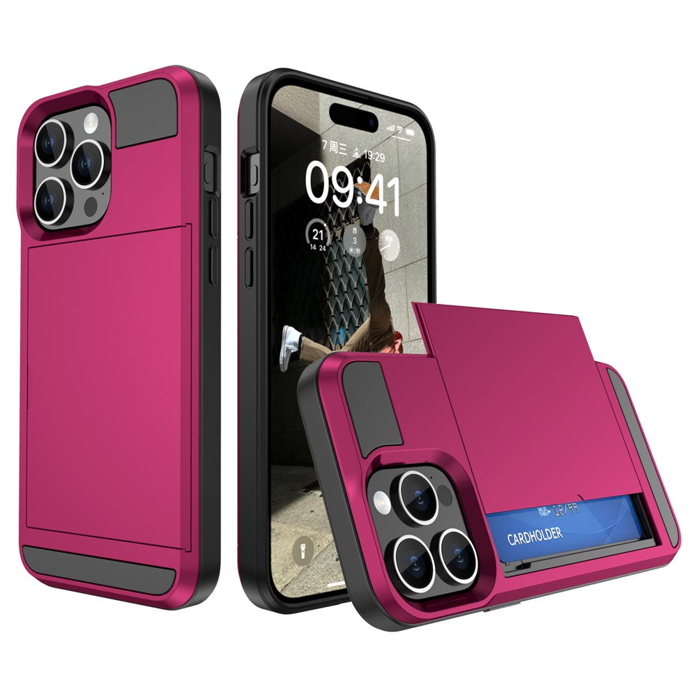 iPhone 15 Pro Max Schiebekartensteckplatz-Hülle – Mit Kratzfestem Design