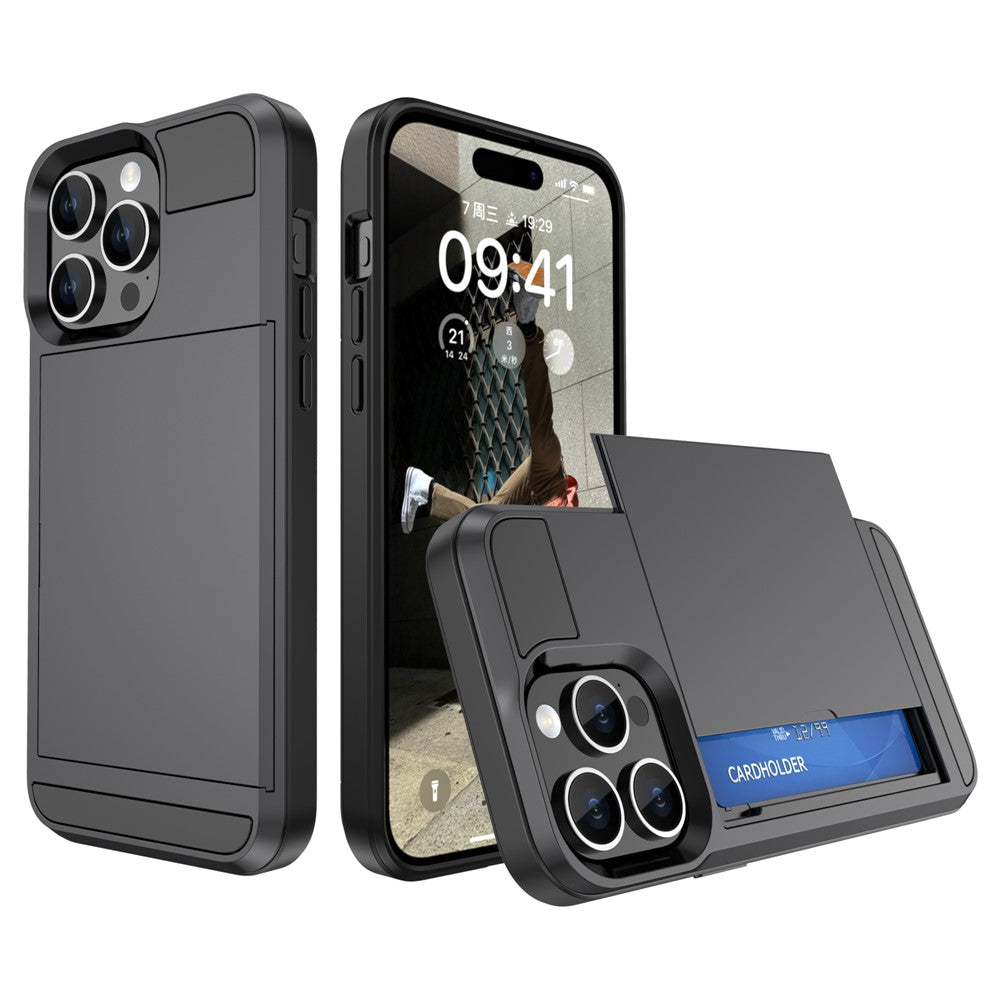 iPhone 15 Pro Schiebekartensteckplatz-Hülle – Mit Kratzfestem Design