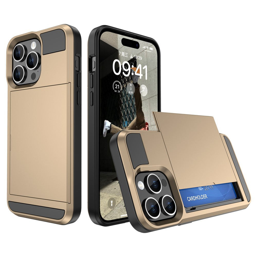 iPhone 15 Pro Schiebekartensteckplatz-Hülle – Mit Kratzfestem Design