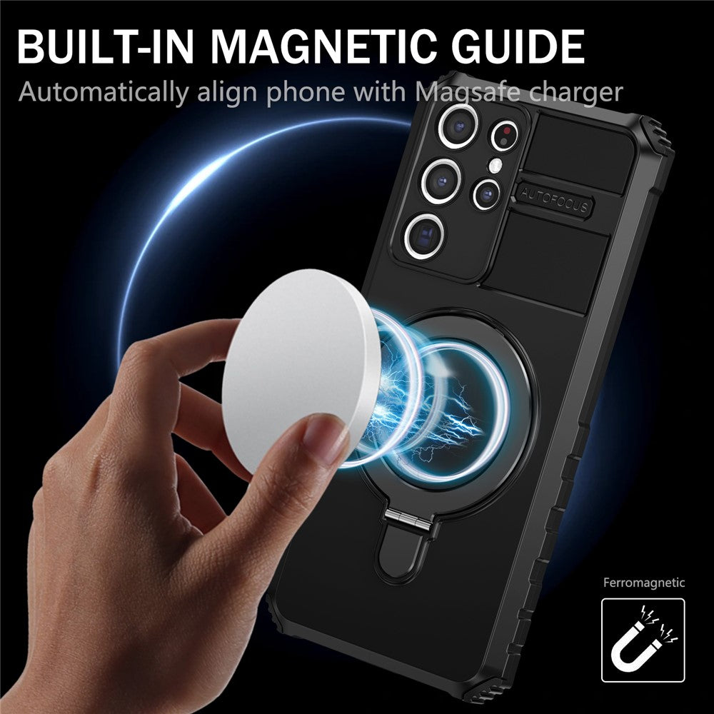 Galaxy S21 Ultra 5G Magnet-Hülle – Stoßfest & Mit Ständer