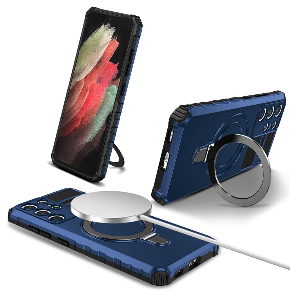 Galaxy S21 Ultra 5G Magnet-Hülle – Stoßfest & Mit Ständer