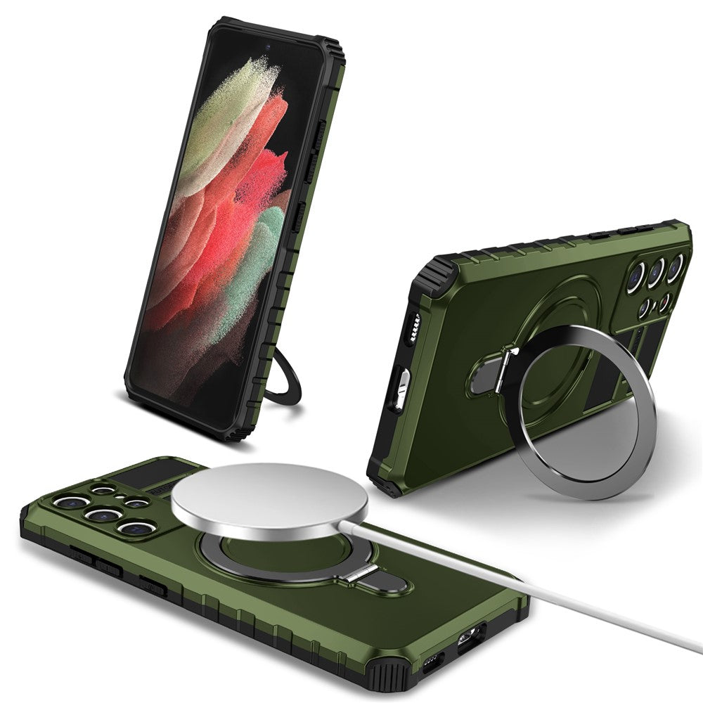 Galaxy S21 Ultra 5G Magnet-Hülle – Stoßfest & Mit Ständer