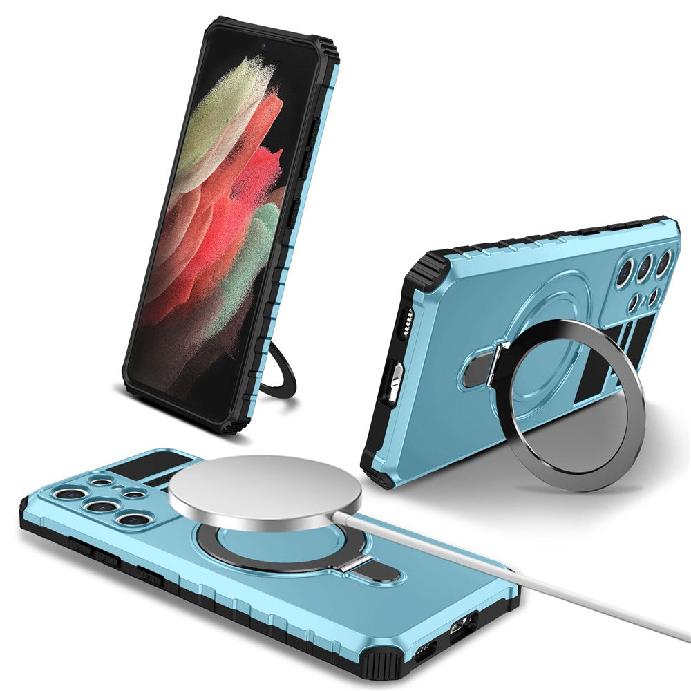 Galaxy S21 Ultra 5G Magnet-Hülle – Stoßfest & Mit Ständer