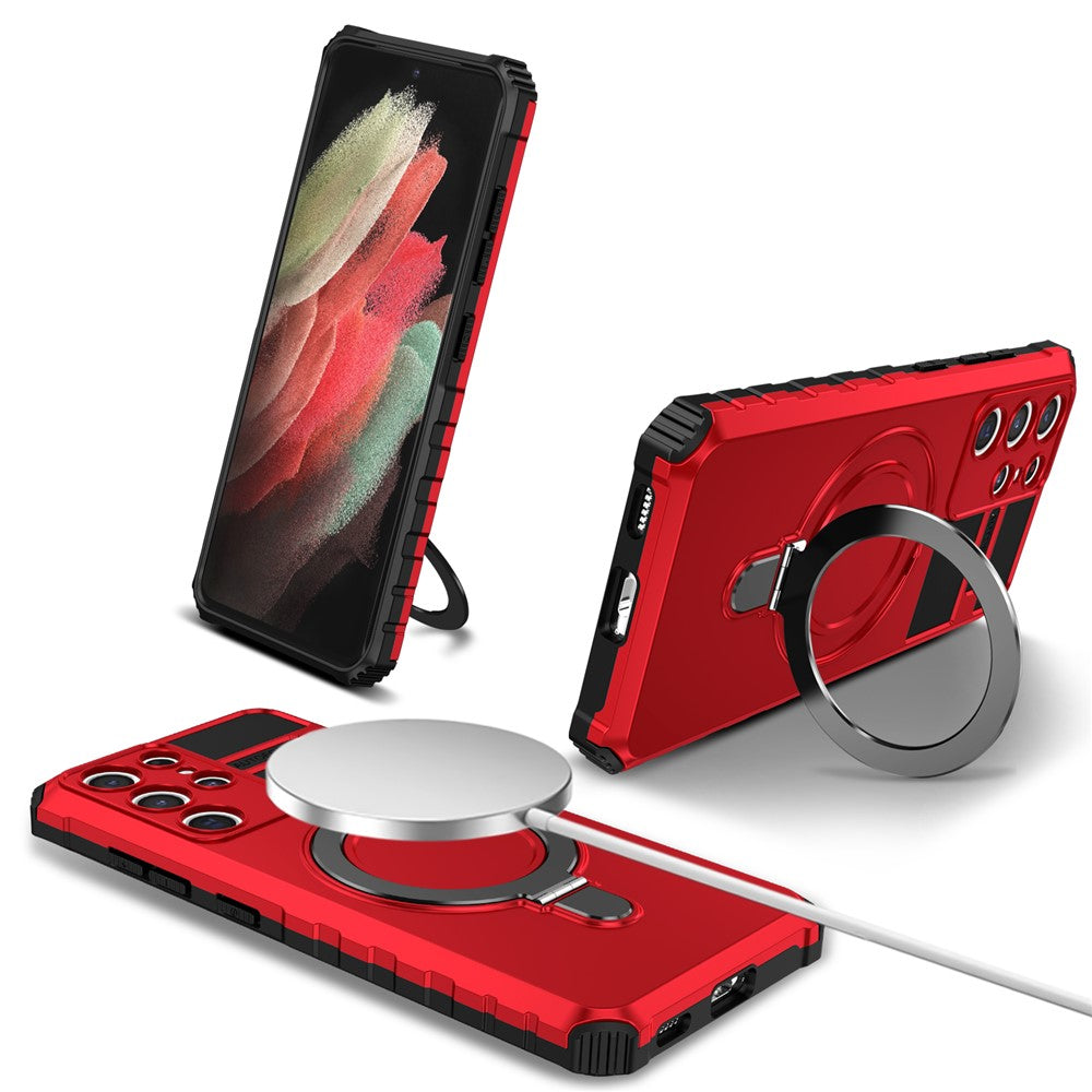 Galaxy S21 Ultra 5G Magnet-Hülle – Stoßfest & Mit Ständer