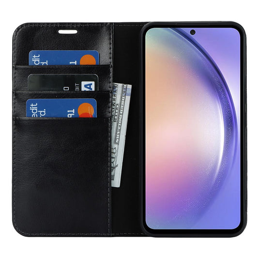 Galaxy A54 5G Echtleder-Hülle mit Kartenfach