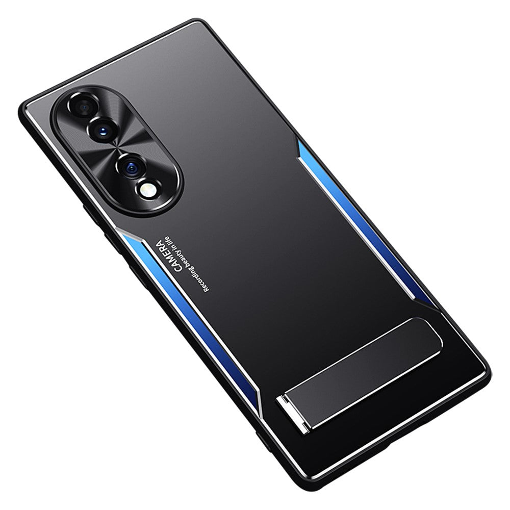 Kickstand Phone Case for Honor 70 5G , TPU + Aluminium Alloy Shockproof Phone Cover