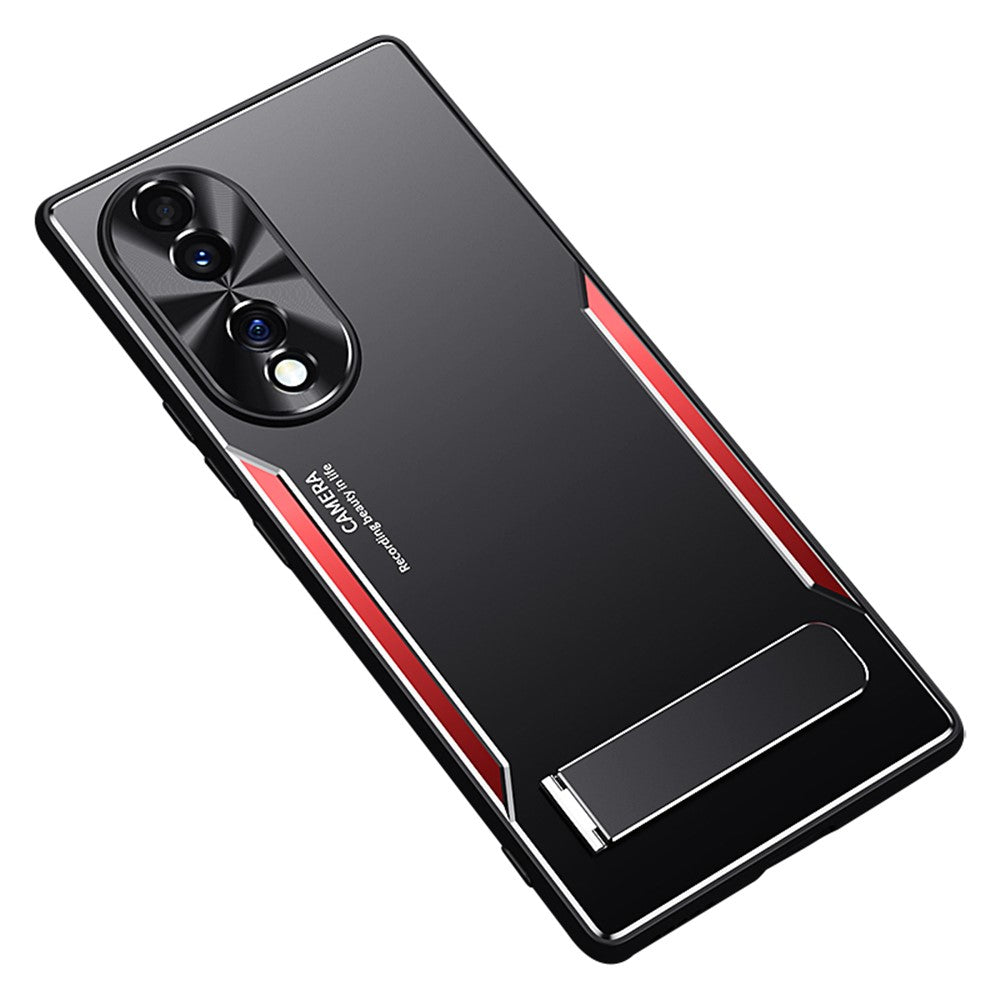 Kickstand Phone Case for Honor 70 5G , TPU + Aluminium Alloy Shockproof Phone Cover