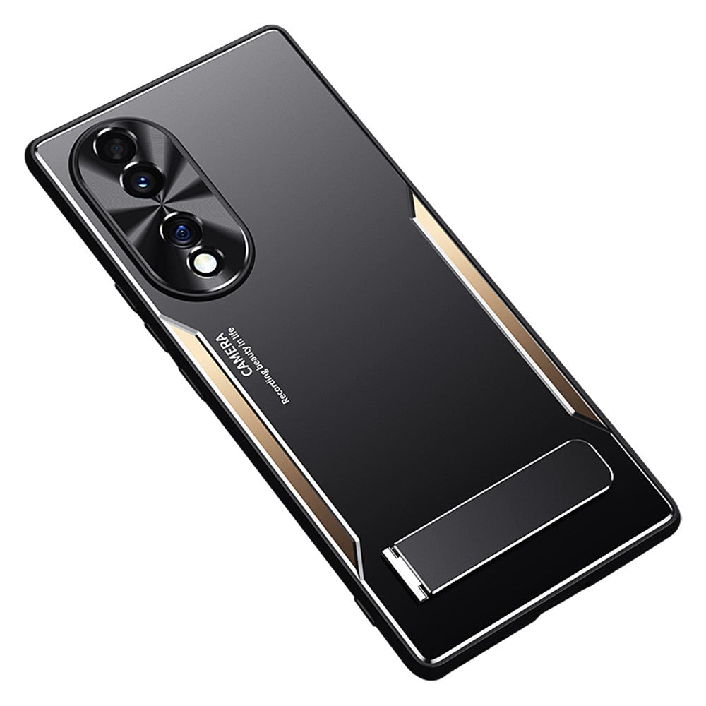 Kickstand Phone Case for Honor 70 5G , TPU + Aluminium Alloy Shockproof Phone Cover