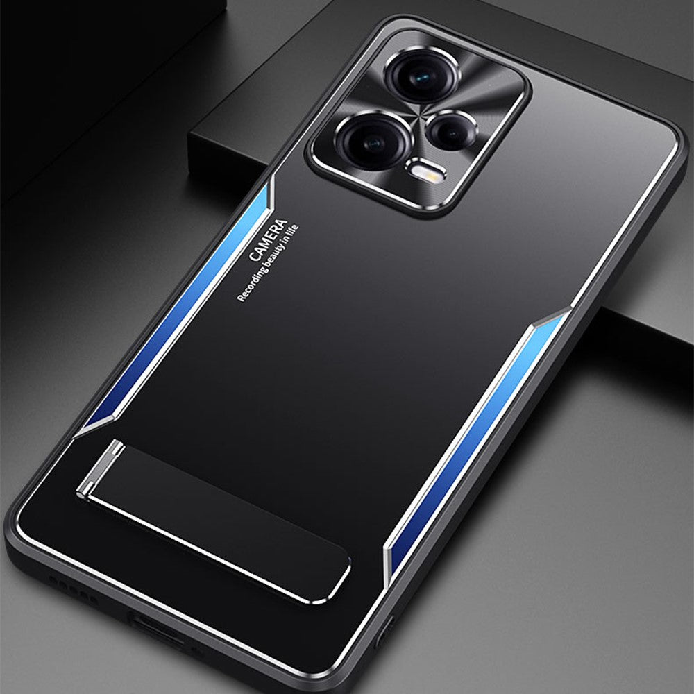 For Xiaomi Redmi Note 12 Pro 5G Kickstand Drop-proof Case TPU+Aluminium Alloy Phone Cover