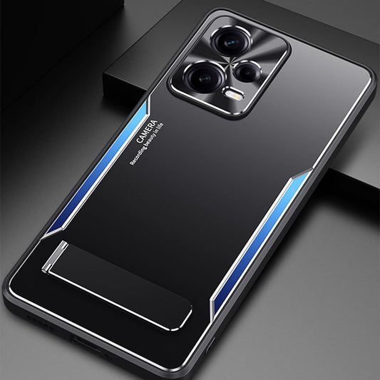 Xiaomi Redmi Note 12 Pro 5G Handyhülle – Ständer, sturzsicheres Gehäuse, TPU + aus Aluminiumlegierung