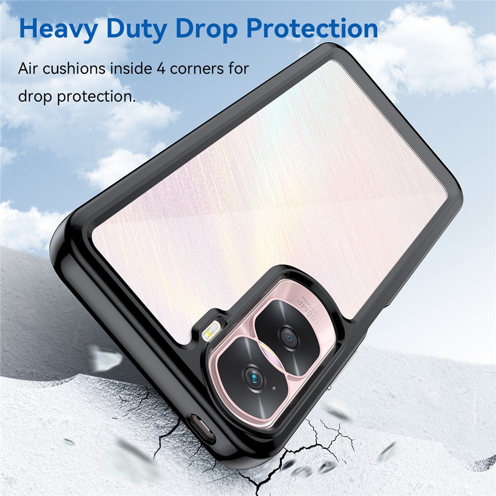 Honor 90 Lite 5G / X50i 5G Transparente Handyhülle – TPU + Acryl Handy-Rückseite, stoßfest