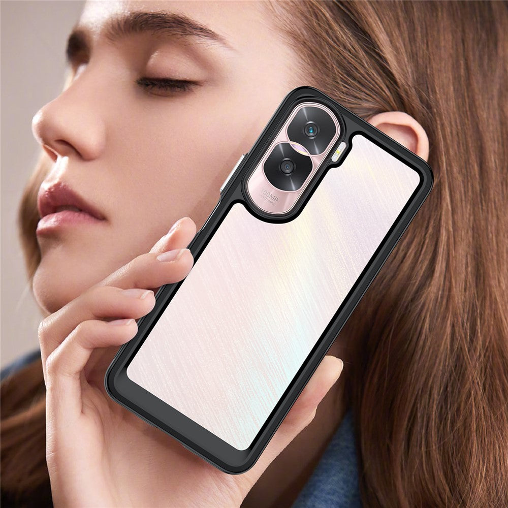 Honor 90 Lite 5G / X50i 5G Transparente Handyhülle – TPU + Acryl Handy-Rückseite, stoßfest
