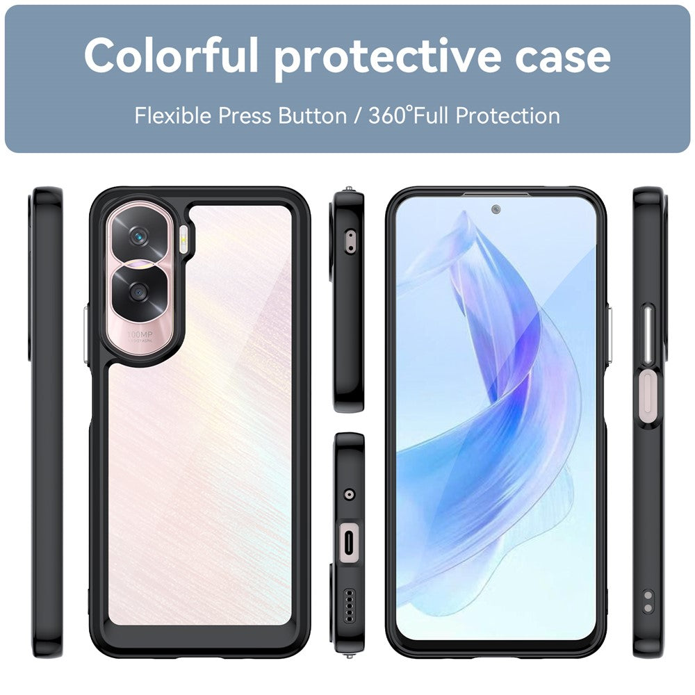 Honor 90 Lite 5G / X50i 5G Transparente Handyhülle – TPU + Acryl Handy-Rückseite, stoßfest